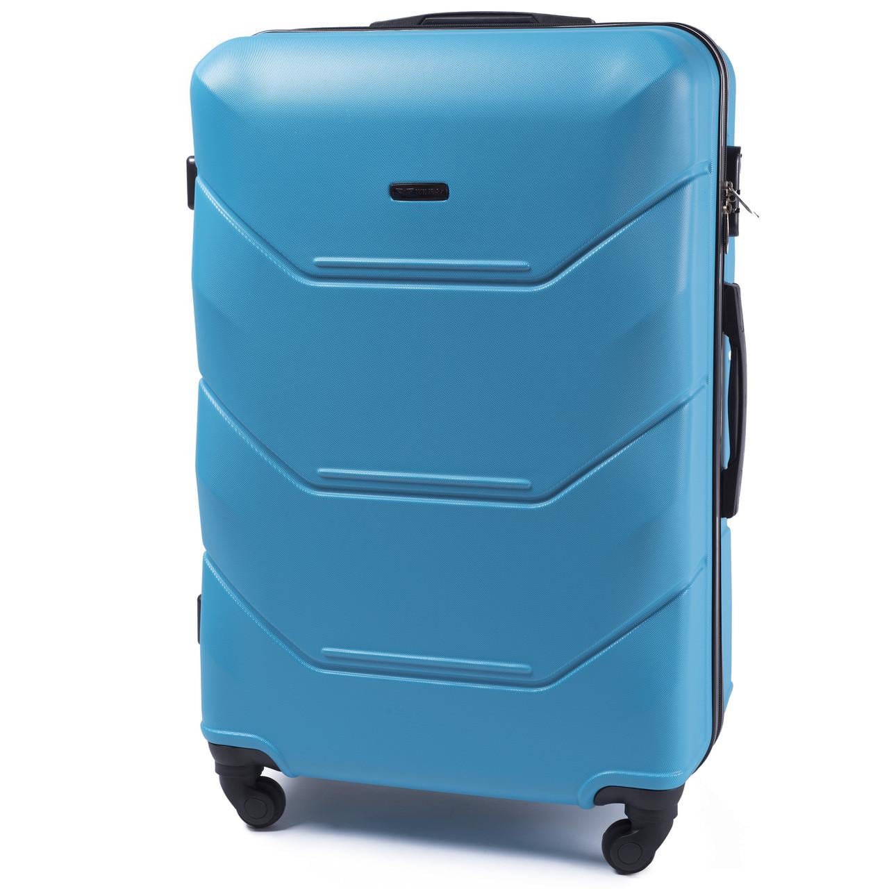 Чемодан большой Wings 147 XL 29" АБС-пластик 78х51х31 см 108 л на 4 колесах Голубой