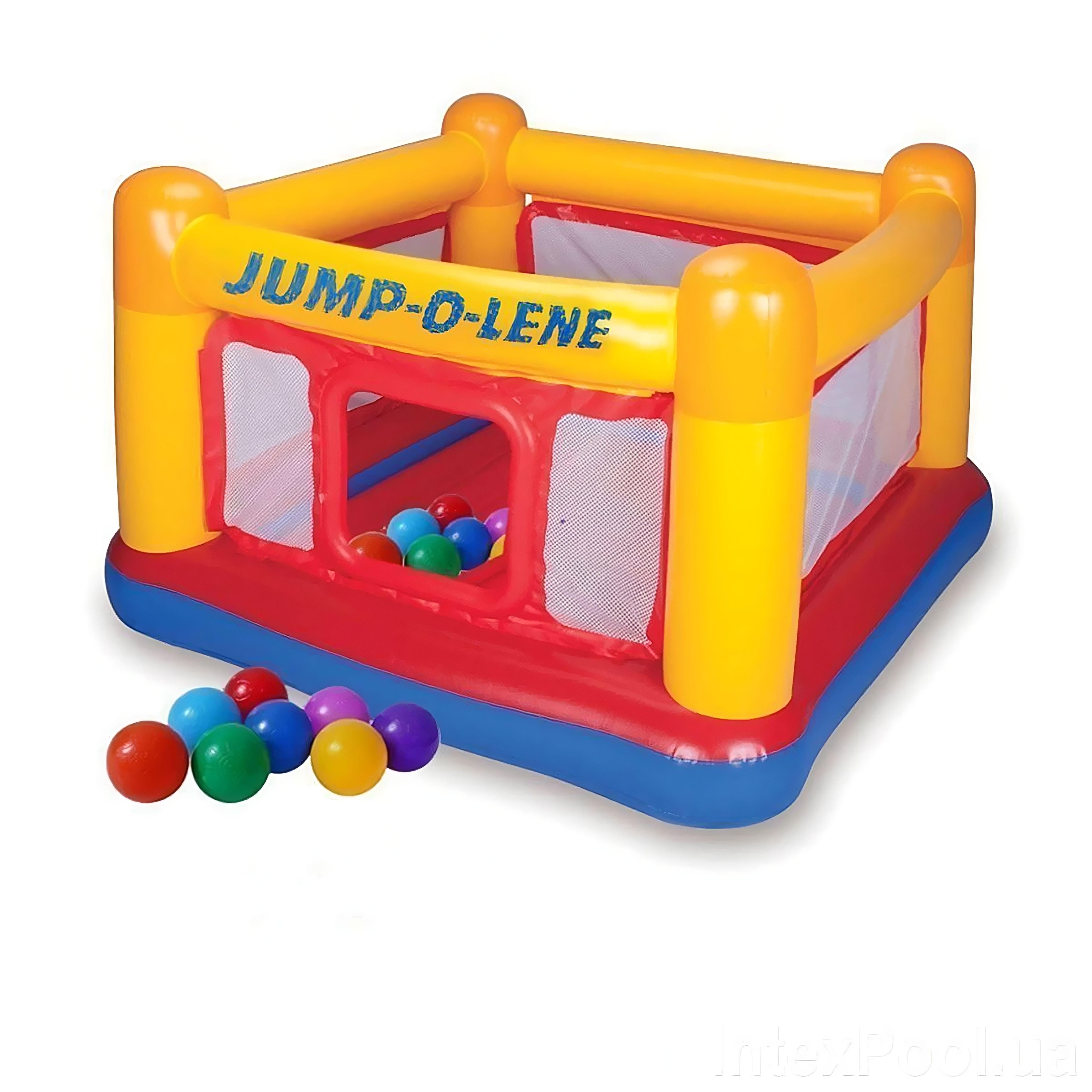 Надувной батут Intex 48260-1 Jump-O-Lene 174x174x112 см с шариками