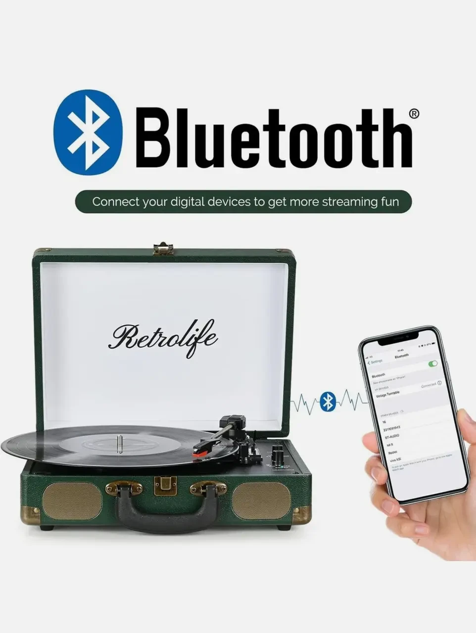 Ретро-проигрыватель пластинок Retrolife R609 Bluetooth - фото 5 Ретро-проигрыватель пластинок Retrolife R609 Bluetooth - фото 5