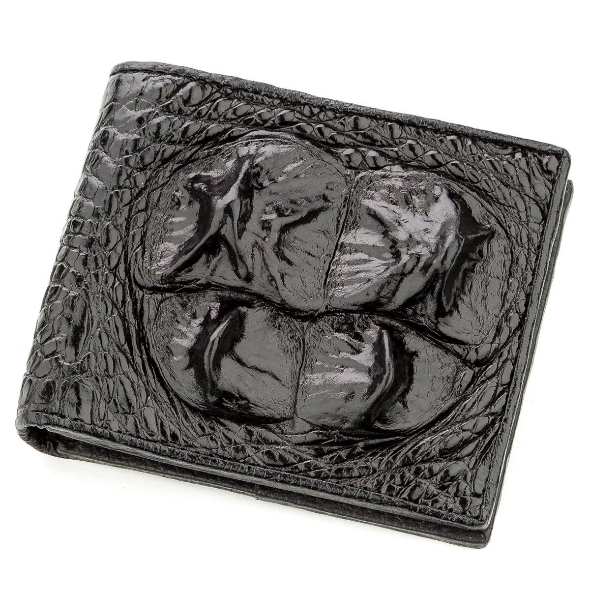 Кошелек мужской Crocodile leather 18582 кожа Черный (23870)