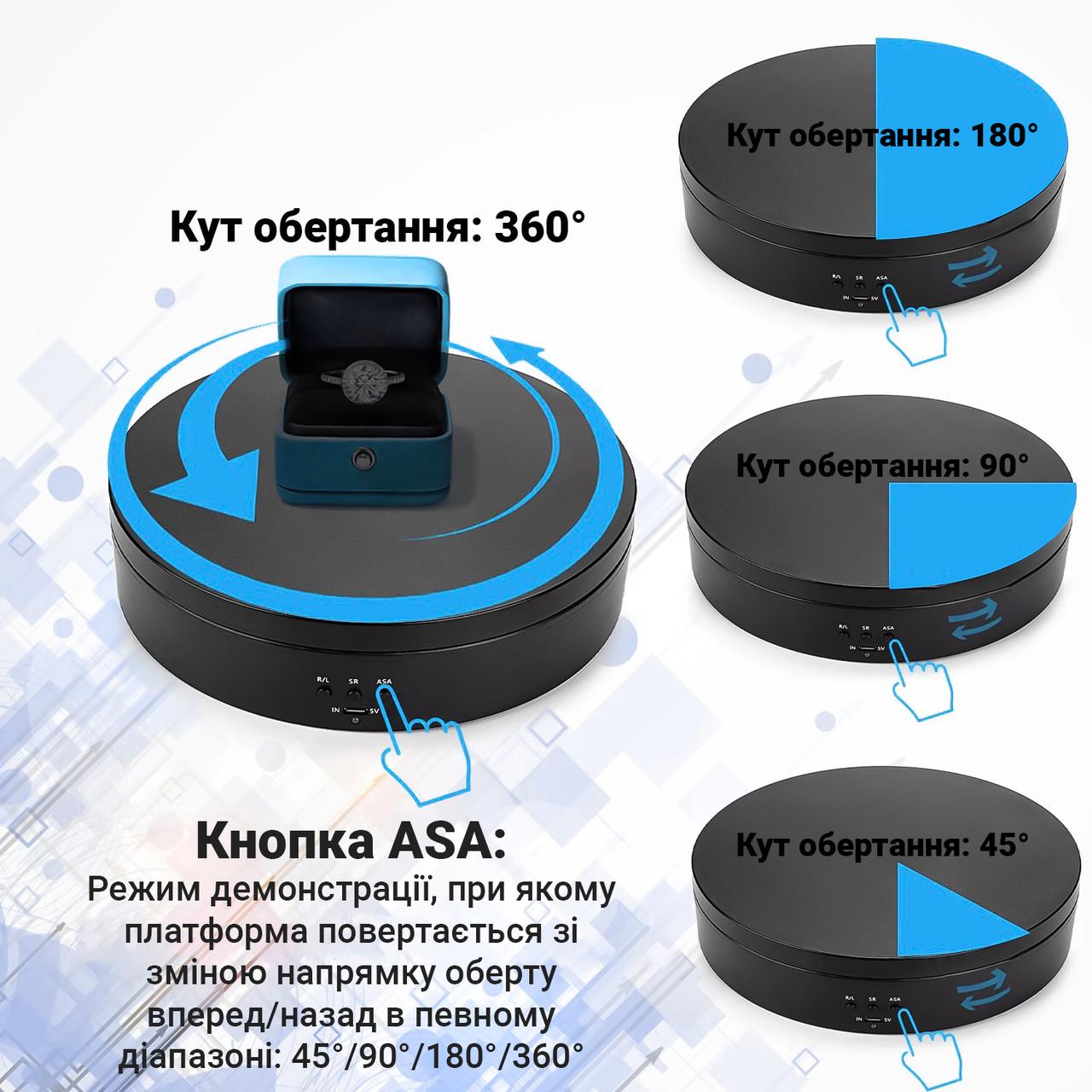 Столик поворотный для фото Andoer TT-19 для 3D и предметной съемки 360° 19 см Черный - фото 9 Столик поворотный для фото Andoer TT-19 для 3D и предметной съемки 360° 19 см Черный - фото 9