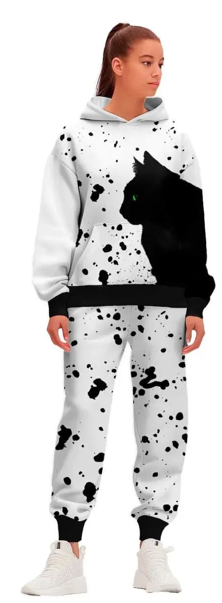 Спортивний костюм жіночий Кіт M Білий (200073)