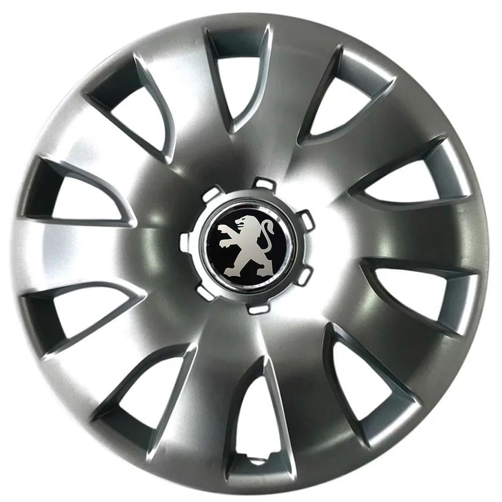 Колпаки SJS R16 с логотипом Peugeot 425 4 шт. Серебристый (2654555169)