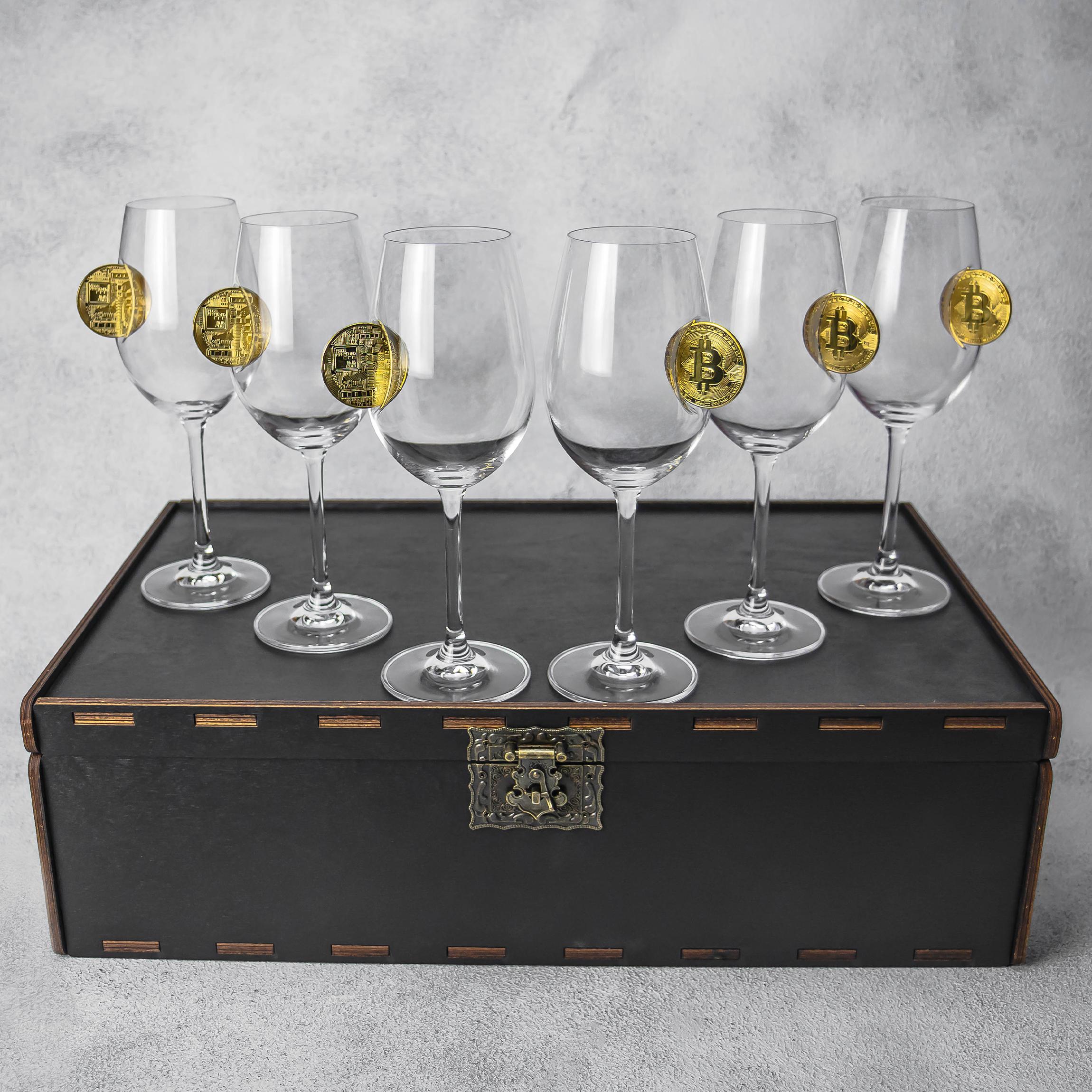 Набір VSKLO на 6 келихів для вина з біткоїном 350 мл (31517112)