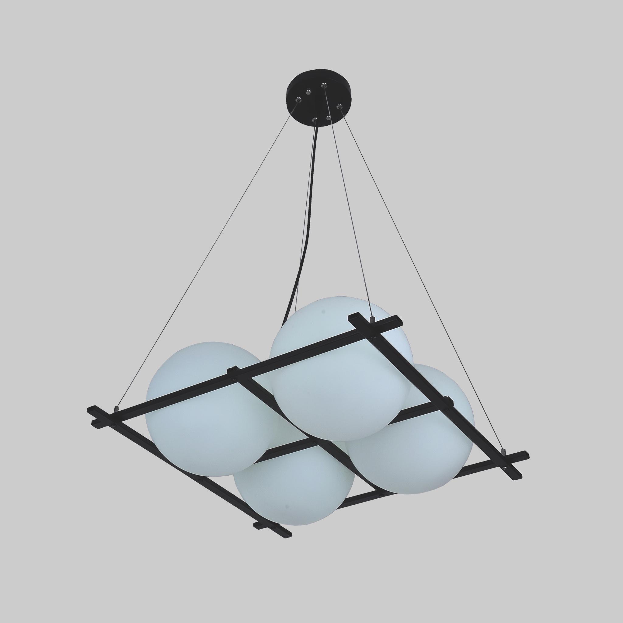 Люстра Modern Lattice подвесная на 4 лампочки 50 см Черный