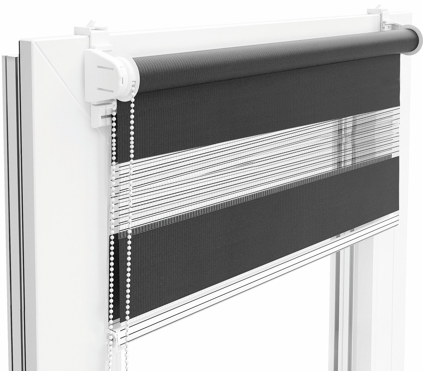 Ролета день-ночь TyulPan 70x170 см Тёмно-серый - фото 2 Ролета день-ночь TyulPan 70x170 см Тёмно-серый - фото 2