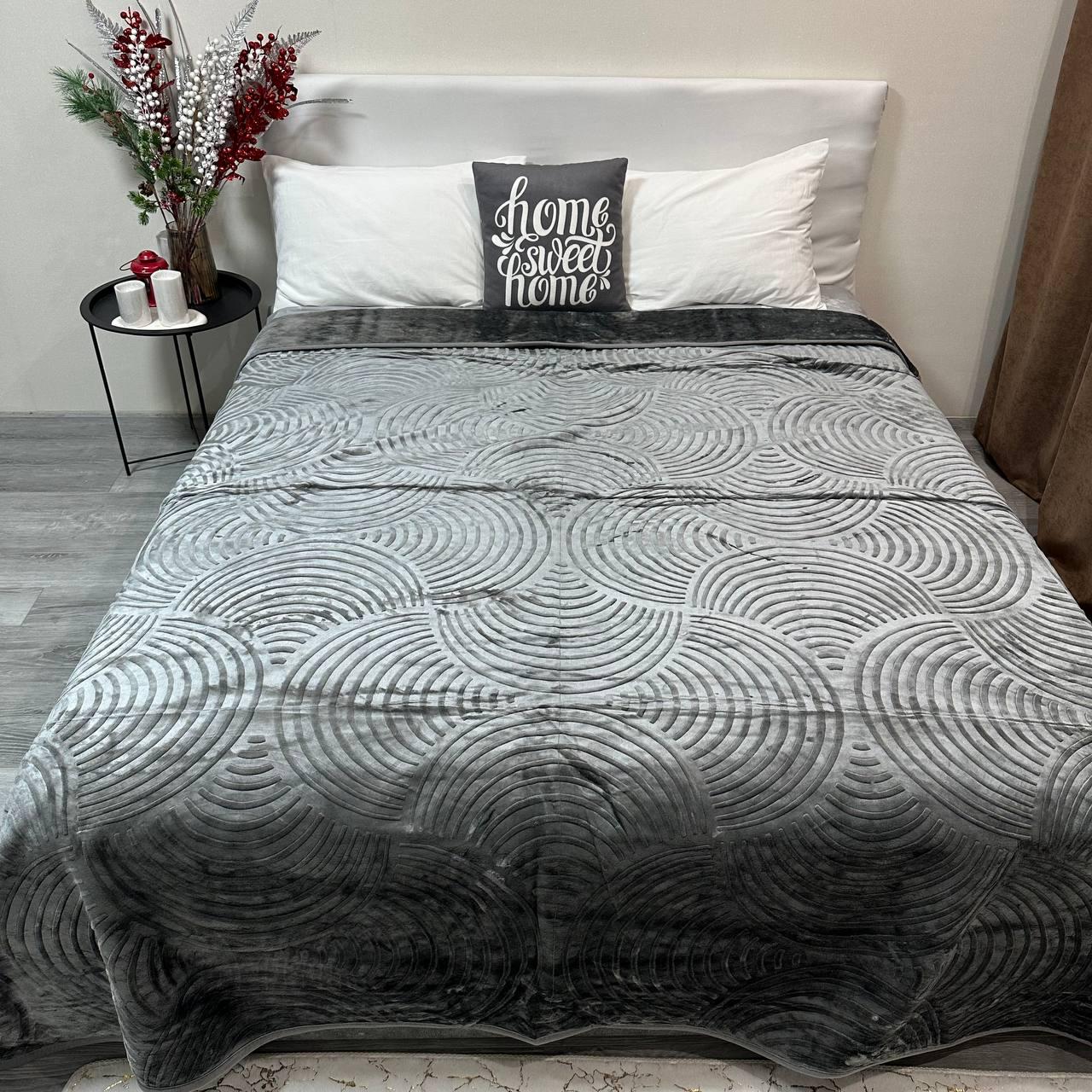 Покривало на ліжко акрилове 200x230 см Графітовий (P-акрил-15) - фото 4