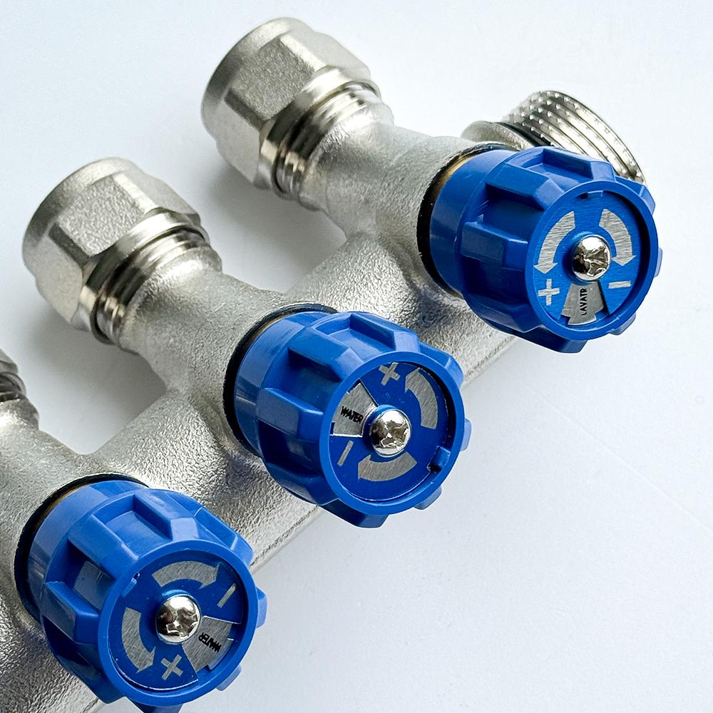 Коллектор с перекрытием SANTAN 16х3/4" под 35° латунный 4 контури (62817) - фото 3