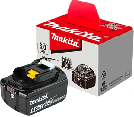 Акумулятор Makita для електроінструменту з індикацією заряду BL1860B 18V 6A 6000 мАч Чорний - фото 6 Акумулятор Makita для електроінструменту з індикацією заряду BL1860B 18V 6A 6000 мАч Чорний - фото 6