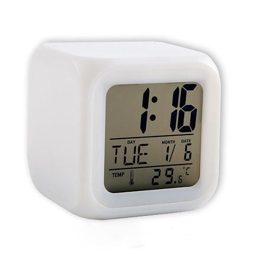 Годинник настільний електронний з підсвічуванням Саме То Glowing LED Color Change Хамелеон (1002192-White-0)