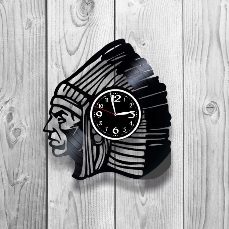 Часы настенные Индеец 0165 из виниловой пластинки
