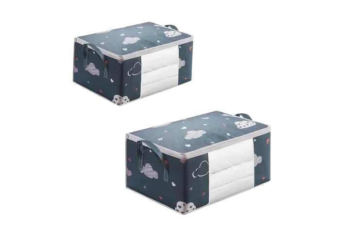 Органайзер для зберігання постільної білизни 2 шт. 50 л та 75 л Синій