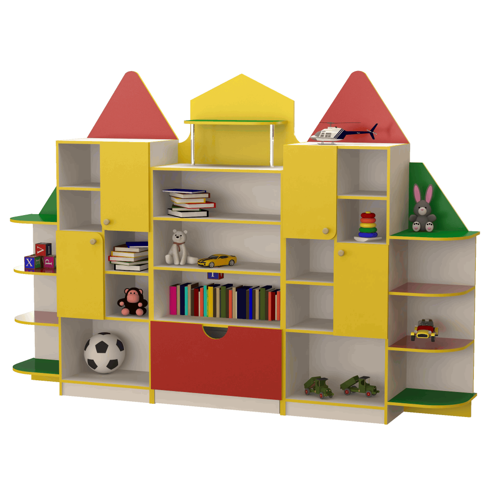 Стенка для игрушек Gap Домик с полками и выдвижным ящиком 2800x446x1900 мм (ДСDS369Б)