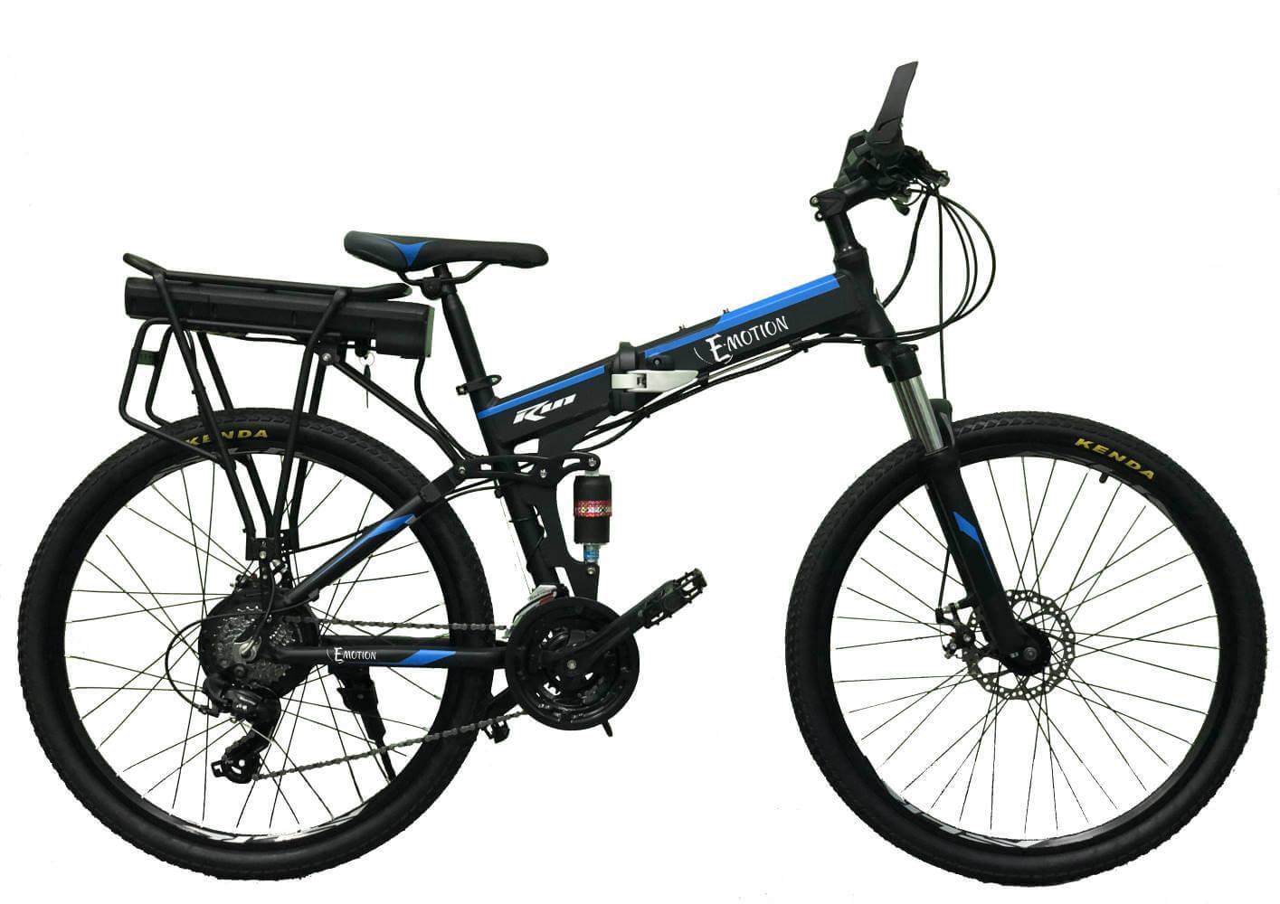 Электровелосипед E-Motion с багажником складной 26/17" механические тормоза 36 V 18 Ah 500 W Черно-синий (ESE3618500A17SHS) - фото 1 Электровелосипед E-Motion с багажником складной 26/17" механические тормоза 36 V 18 Ah 500 W Черно-синий (ESE3618500A17SHS) - фото 1