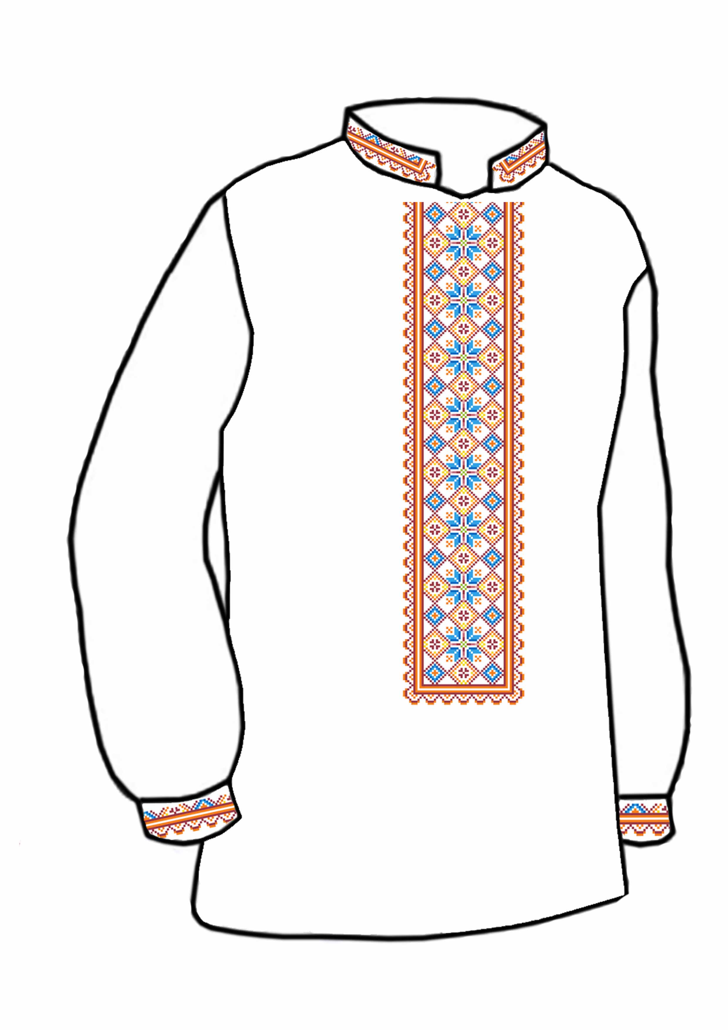 Заготовка для вишивки нитками або бісером сорочка СЧ-108 домоткане полотно Заготовка для вишивки нитками або бісером сорочка СЧ-108 домоткане полотно