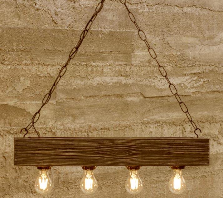 Подвесной светильник из дерева Паруа Капучино (ЛЮС-001709)