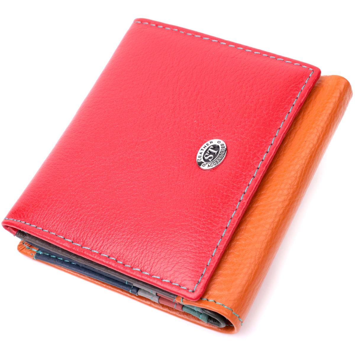 Кошелек женский кожаный Leather 19509 с монетницей ST Разноцветный