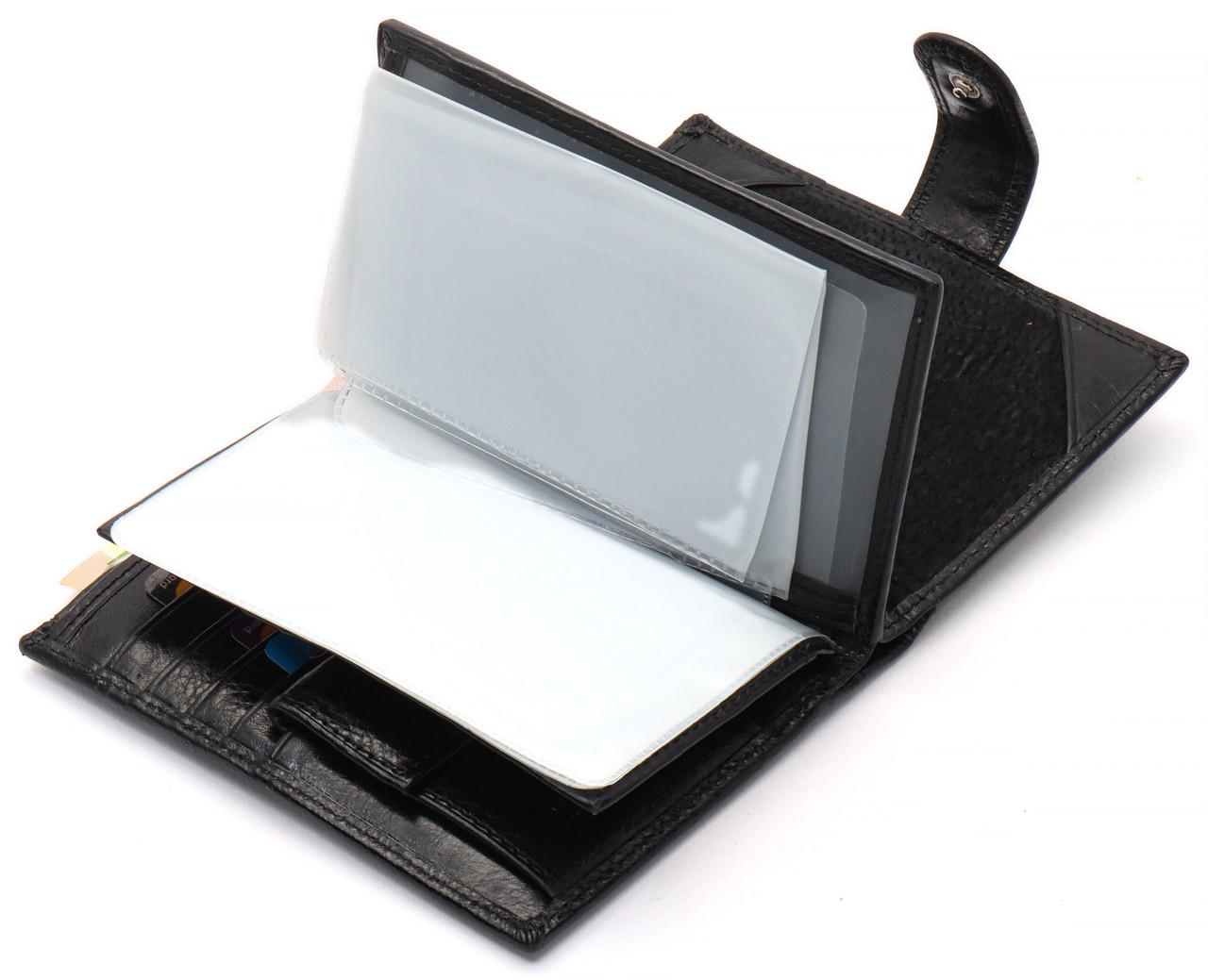 Портмоне мужское Marco Coverna из натуральной кожи с отделением под автодокумент Черный (MC-2090H-1) - фото 6 Портмоне мужское Marco Coverna из натуральной кожи с отделением под автодокумент Черный (MC-2090H-1) - фото 6