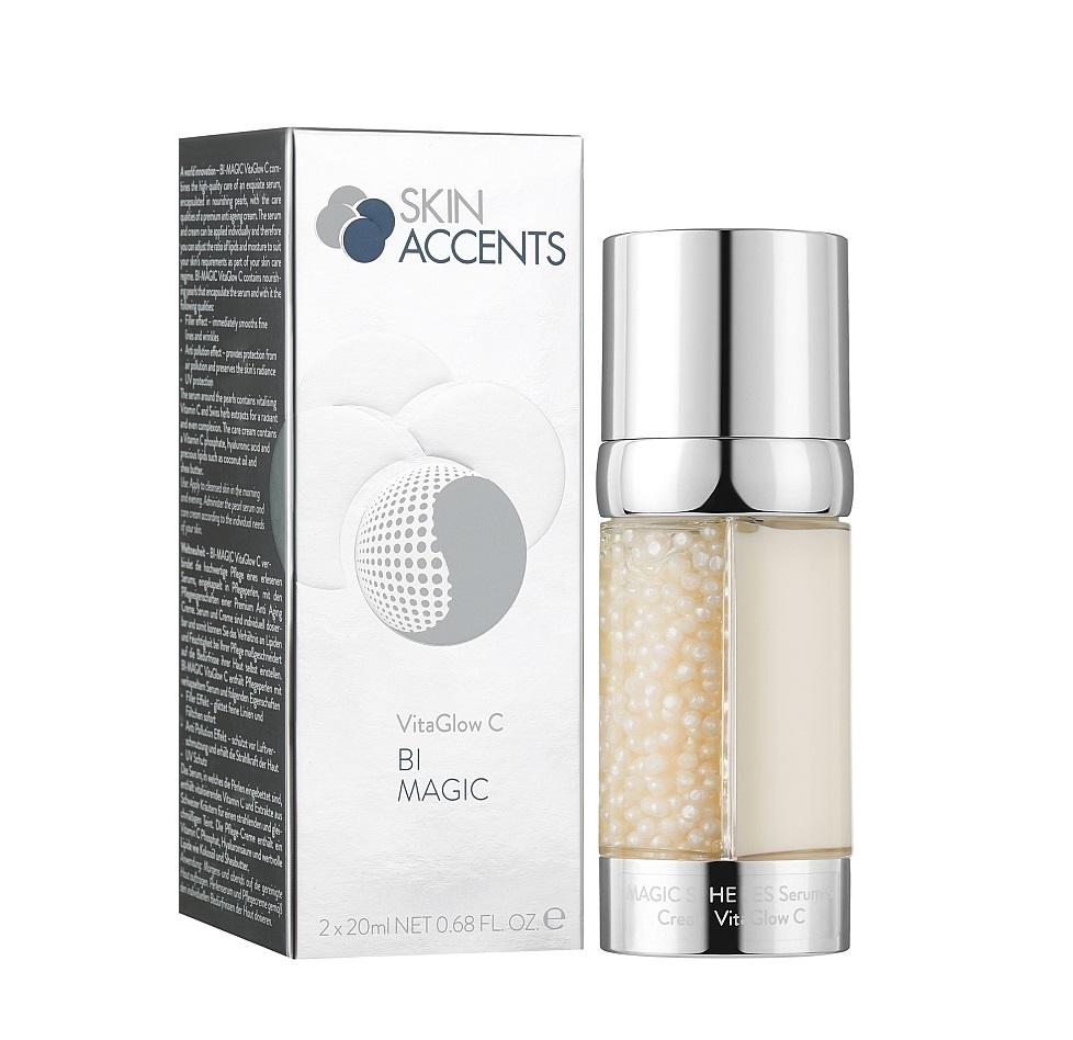 Сыворотка для лица Inspira:cosmetics Skin Accents 2в1 Осветляющая с жемчужинками и витамином C 40 мл (4251059301297)