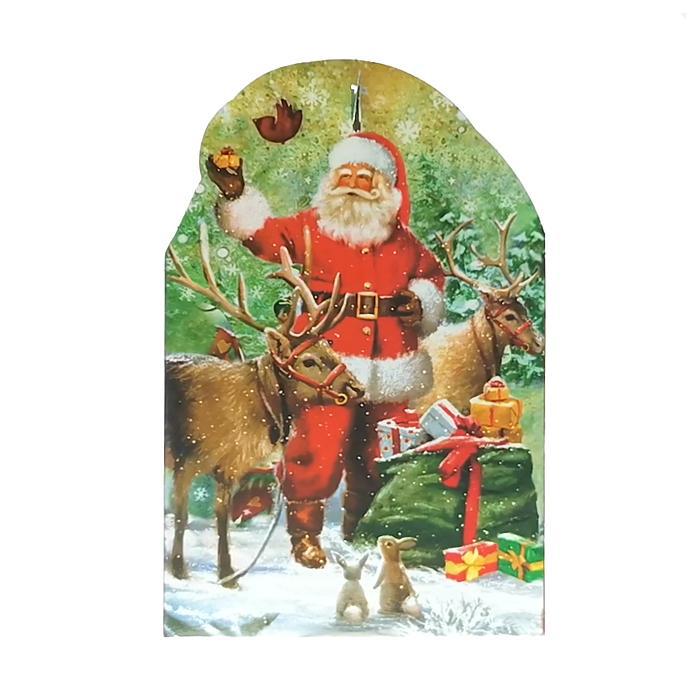 Новогодняя коробка Санта-Клаус с оленями 700 г 50 шт. (8404)