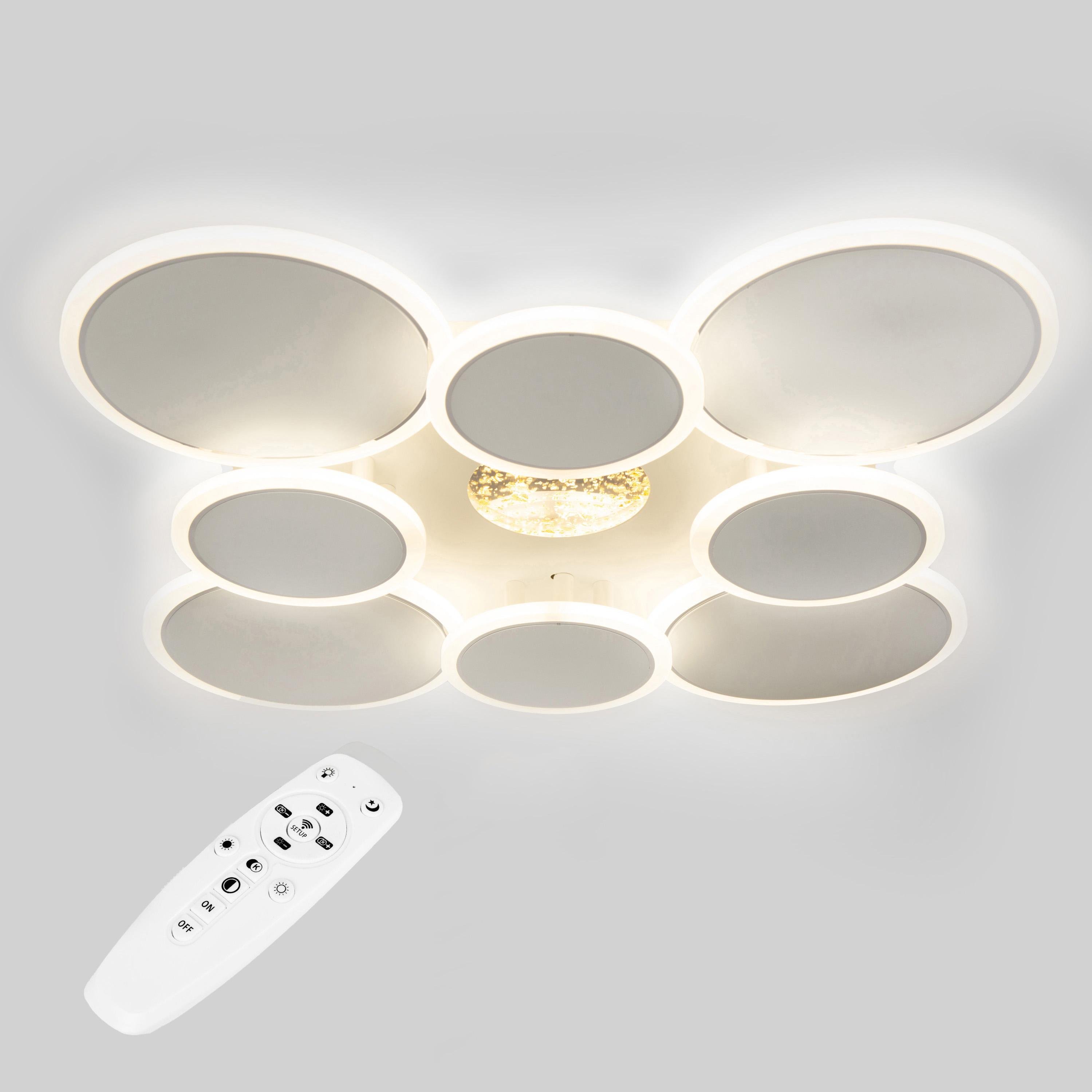 Люстра потолочная светодиодная Sunlight 5890/4+4 136 Вт 52 см Белый (21879270)