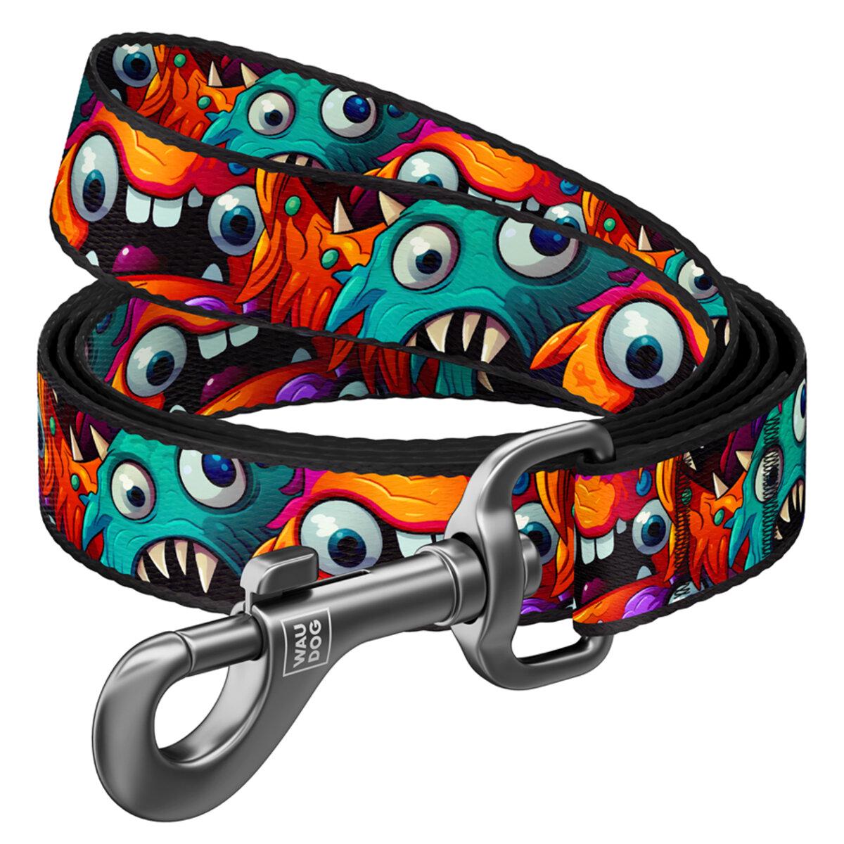 Поводок для собак Waudog Nylon Зубастые монстры S 15 мм х 122 см (340-4048 Col)