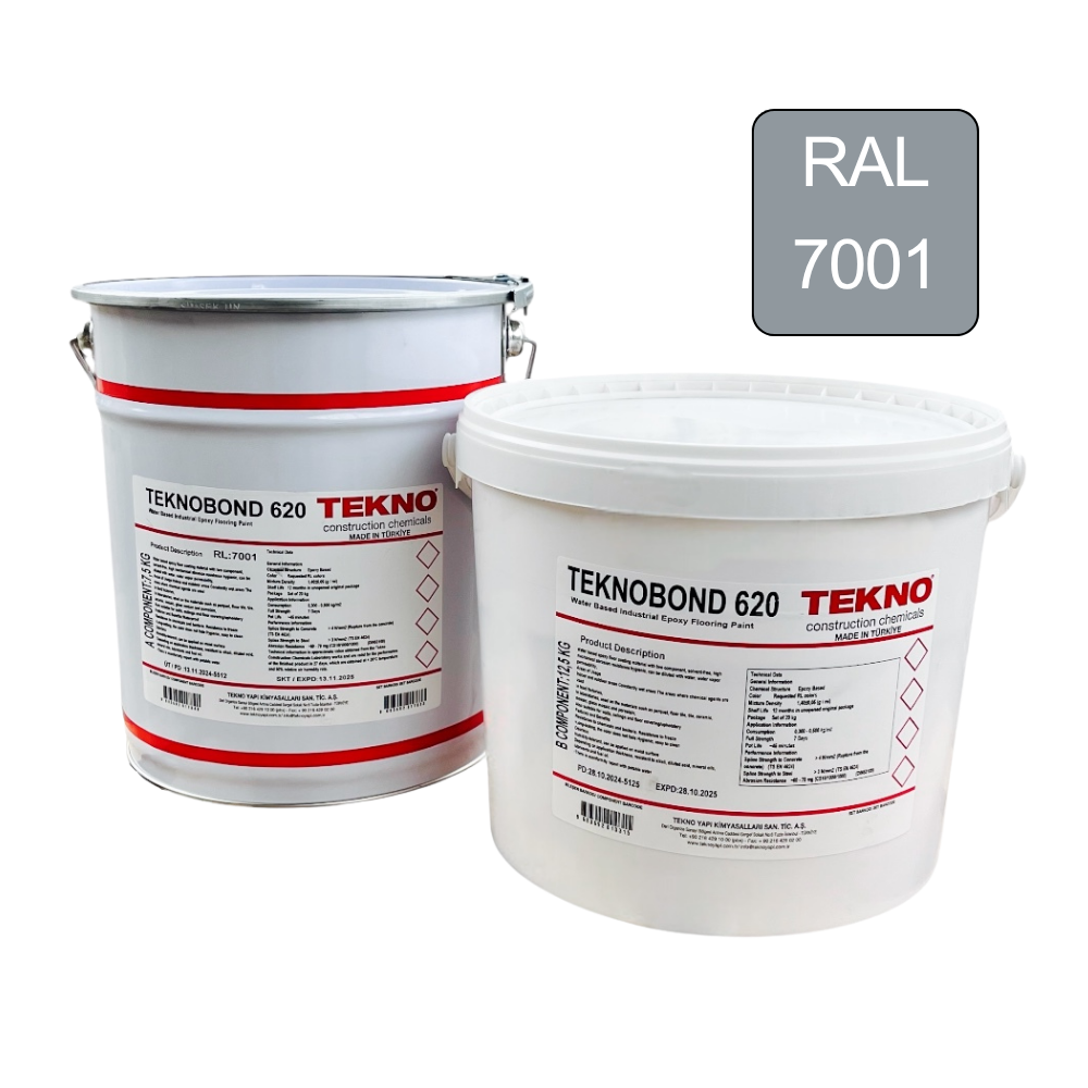 Краска эпоксидная на водной основе Teknobond 620 20 кг Светло-серый  RAL 7001  (TB620700120)