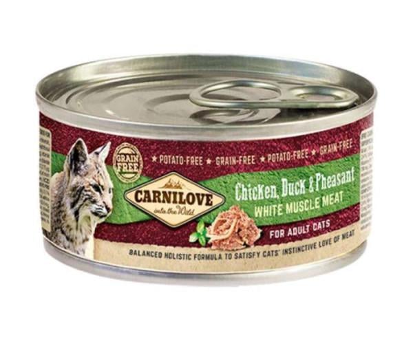 Корм влажный Carnilove Chicken Duck&Pheasant for Cats с мясом курицы/утки/фазана для взрослих котов 100 г