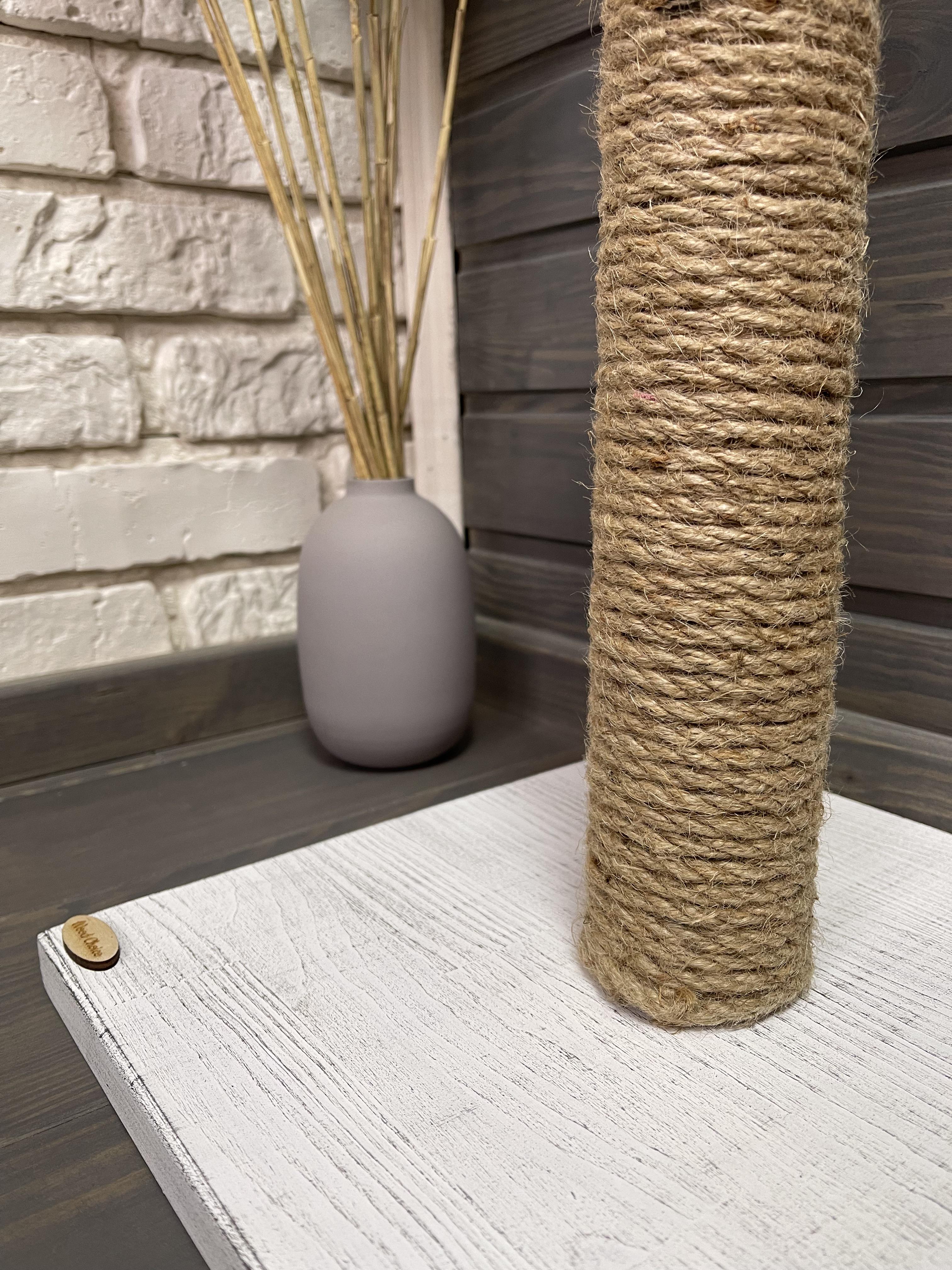 Когтеточка для кошек деревянная 30х30х55 Бело-серый (110) - фото 3