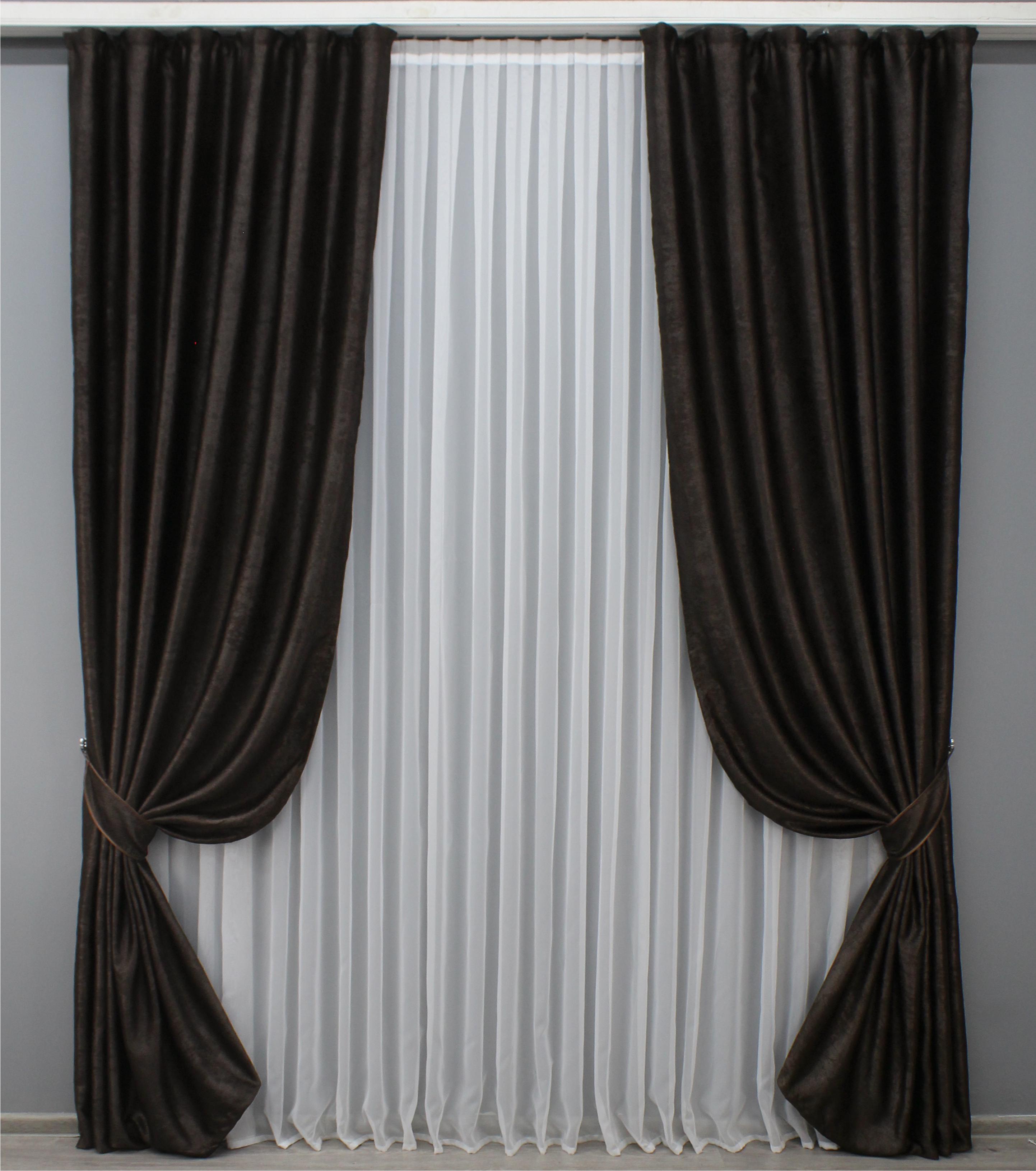 Комплект готових штор VR-Textil Софт № 1450ш 150х275 см 2 шт. Венге (33-0323)