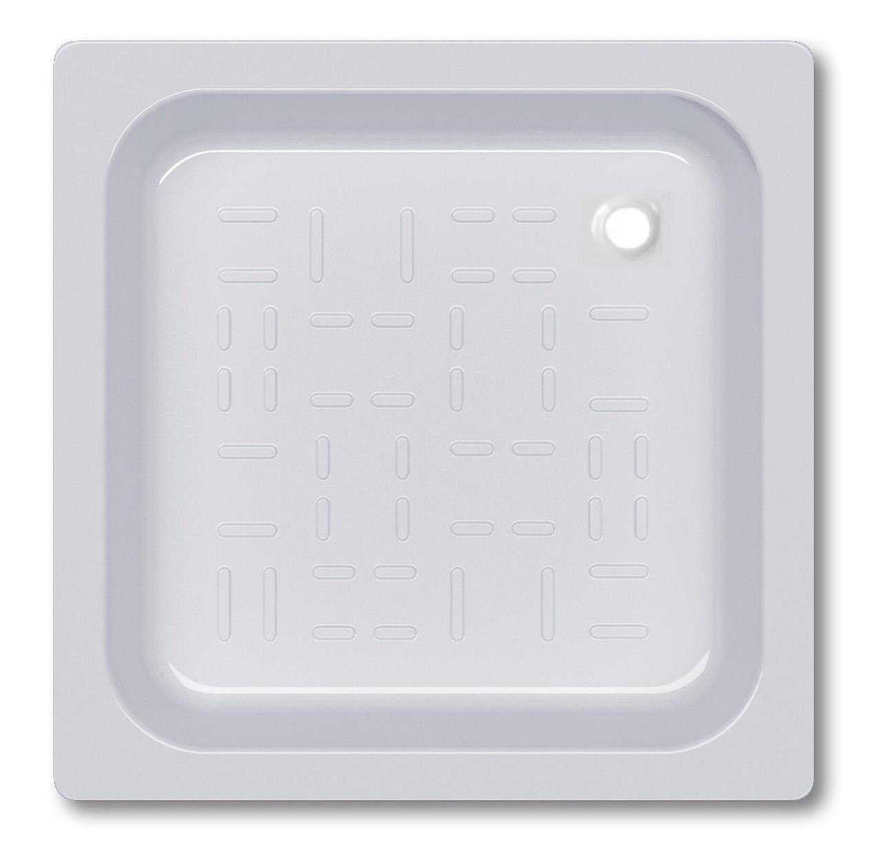 Душевой поддон стальной Koller Pool квадратный эмалированный 70х70 см Белый