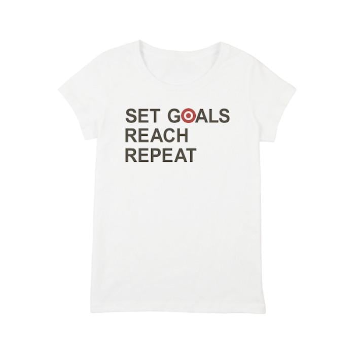 Футболка женская "Set Goals Reach Repeat" XXL Белый (BD-000003334)