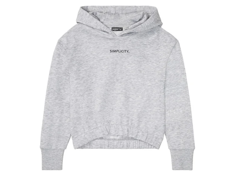 Кофта-худи Pepperts для девочки укороченная 134-140 см Серый