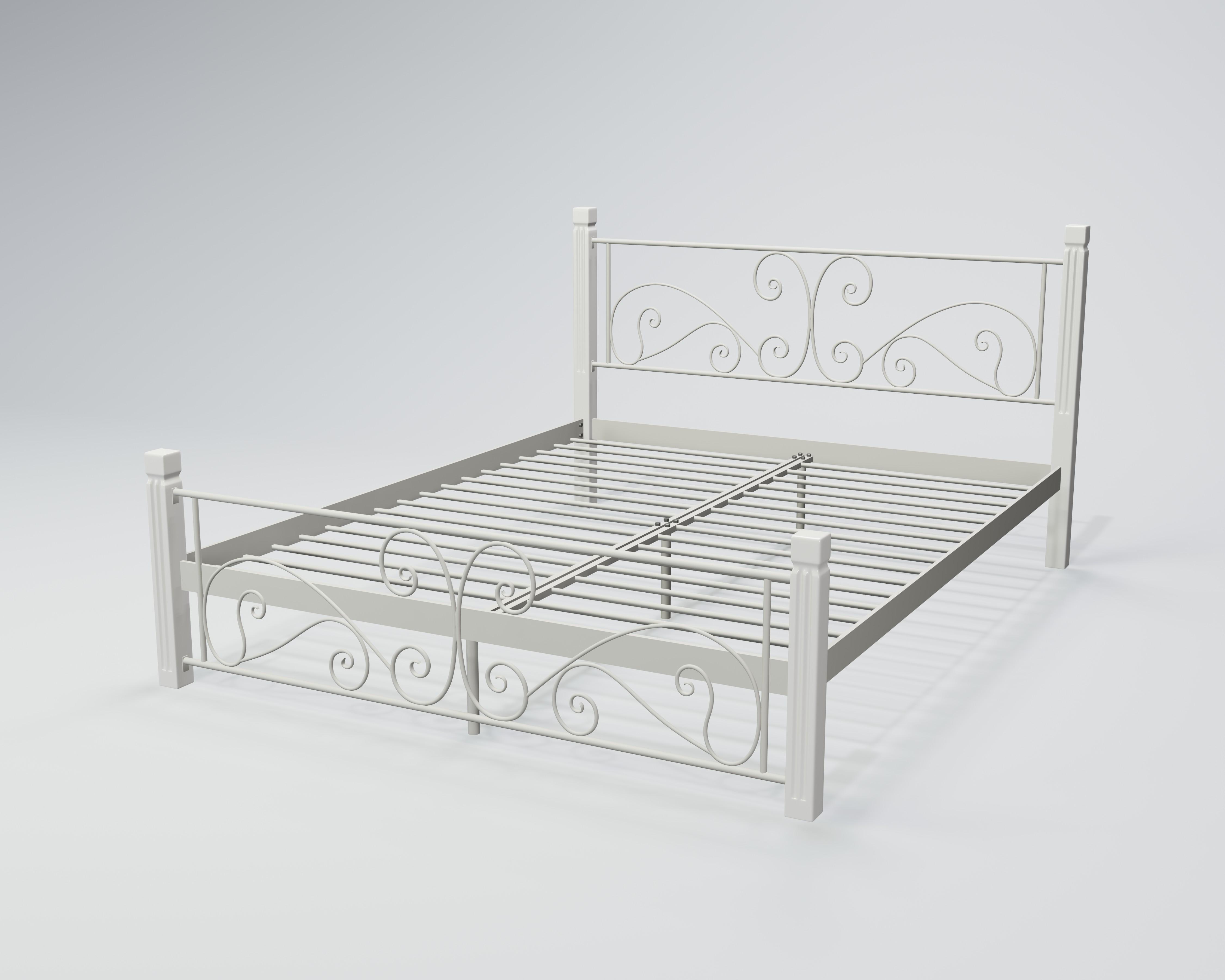 Кровать металлическая Нарцисс 160x200 см Серый бархат