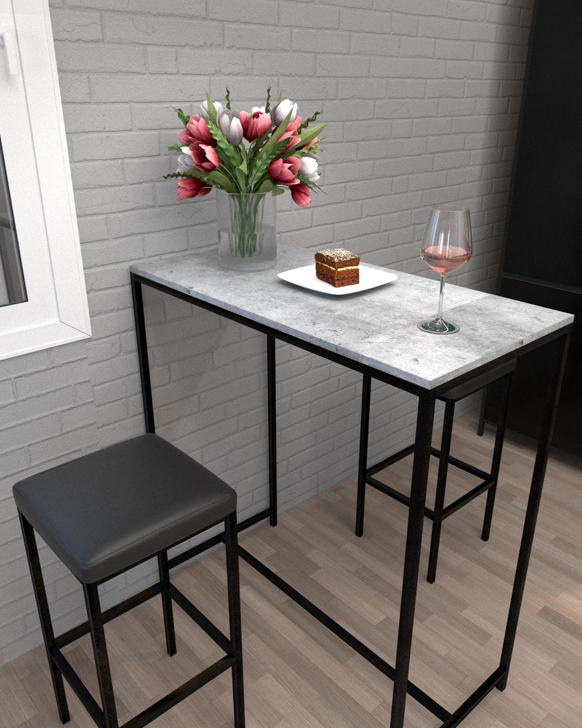 Комплект барный EcoLoft Лаверо DSP-1323-10 в стиле лофт Бетон Миллениум (31269499)