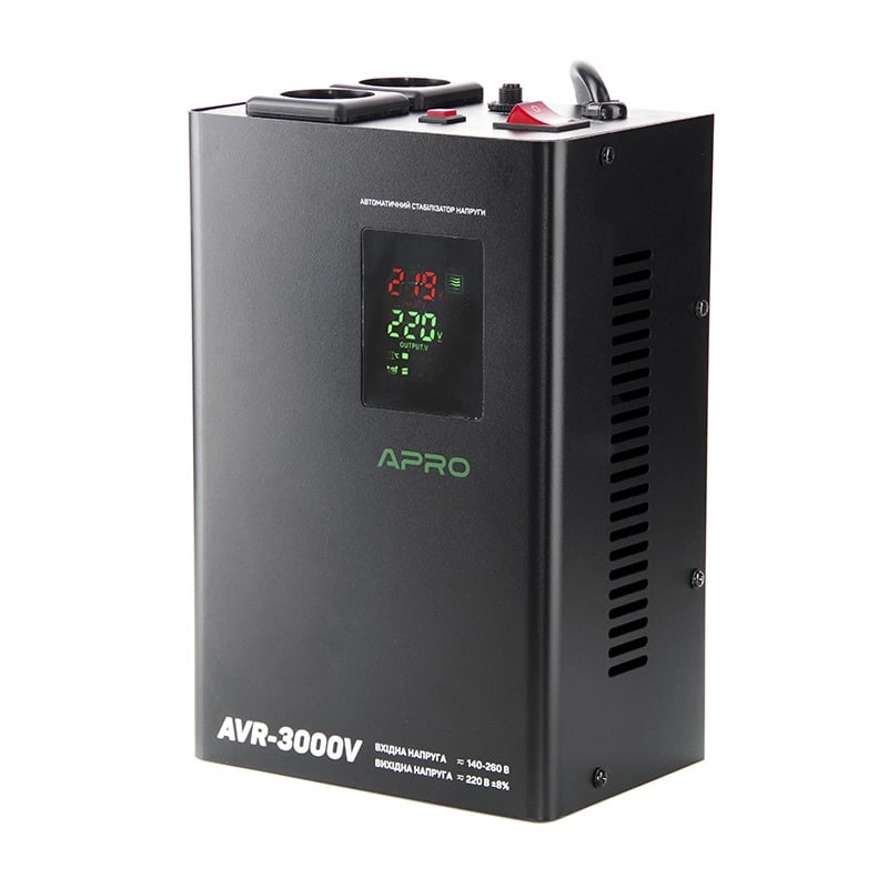 Стабилизатор напряжения релейный APRO AVR-3000V подвесной