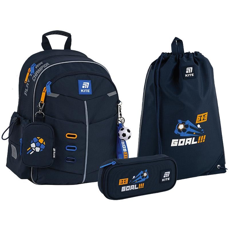 Шкільний рюкзак KITE SET K25-771S-5 Goal Time з пеналом та сумкою для взуття (995197)