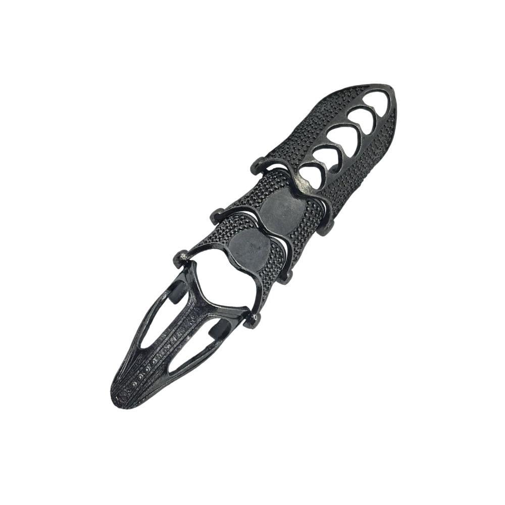 Кольцо коготь на весь палец с подвижными сегментами Черный