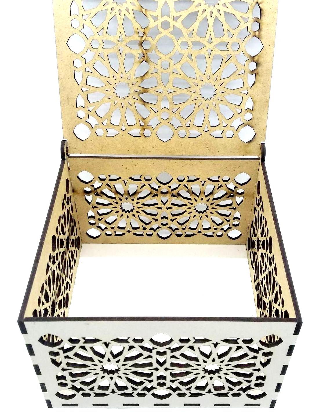 Подарочная коробка деревянная с орнаментом 15х15х10 см - фото 2