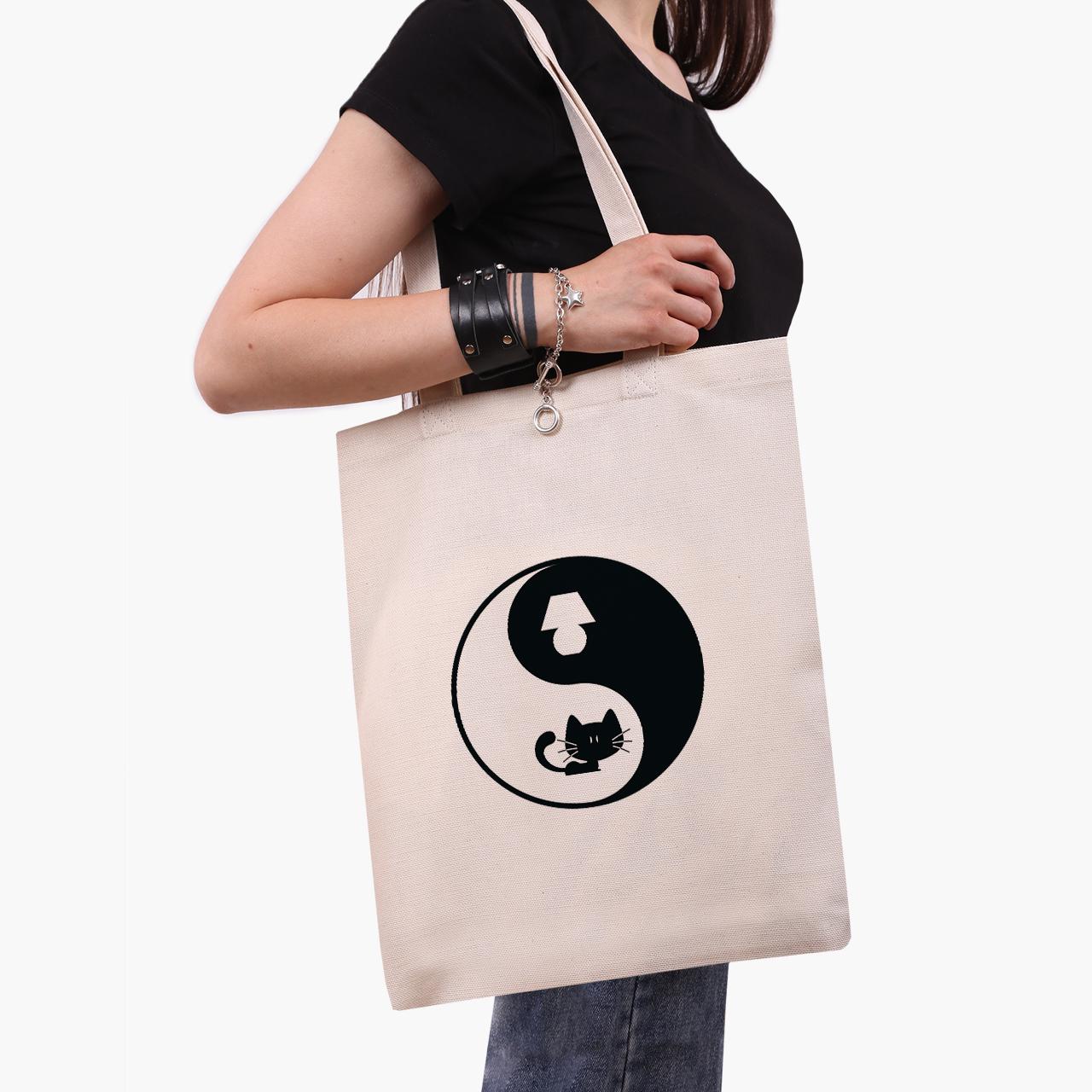 Эко сумка шоппер Cat Yang 41x35 см Бежевый (9227-2057-WT)