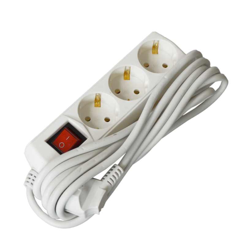 ᐉ Удлинитель с выключателем UEC 3 м 3 гнезда 2Р+PЕ IP20 (WYP10-10-03-03 ...
