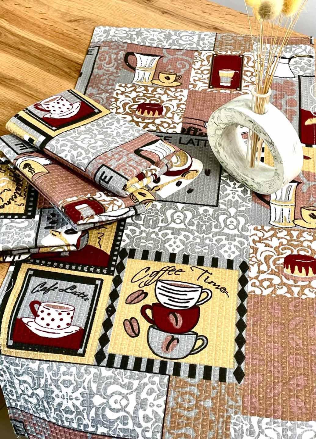 Полотенца вафельные Кофе 55х36 см 4 шт.