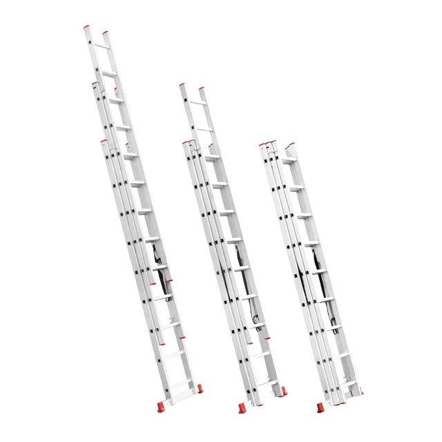 Драбина будівельна Intertool LT-0309 з алюмінію 3-секційна універсальна розкладна 3х9 сходинок 5,93 м - фото 4 Драбина будівельна Intertool LT-0309 з алюмінію 3-секційна універсальна розкладна 3х9 сходинок 5,93 м - фото 4