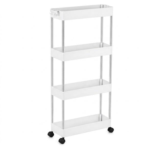 Этажерка напольная RIAS XYX-2020A на колесах 4 яруса 80х39х12.5 см White (3_08254)