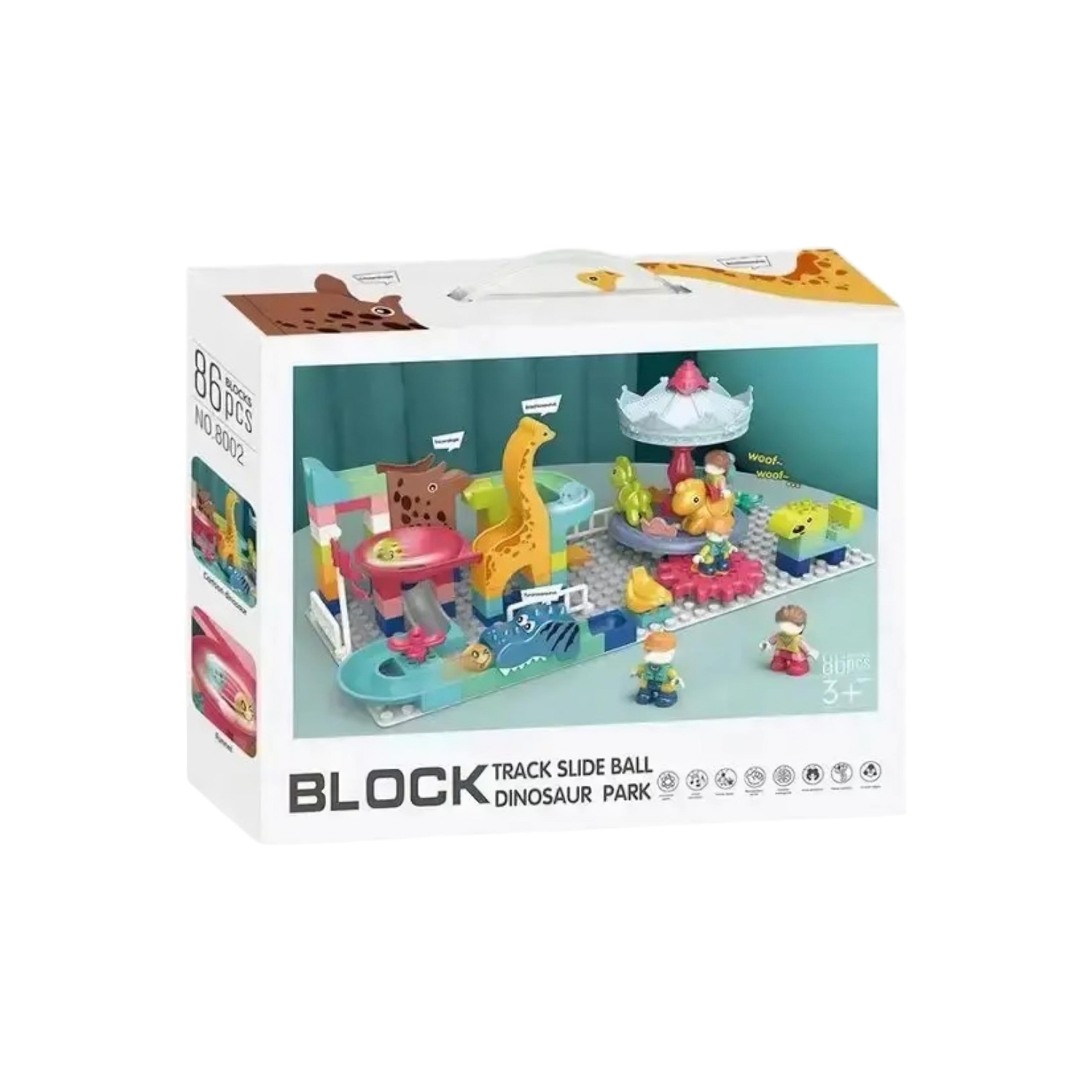 Конструктор "Дино-парк" с лабиринтом и горками 86 элементов (8002)
