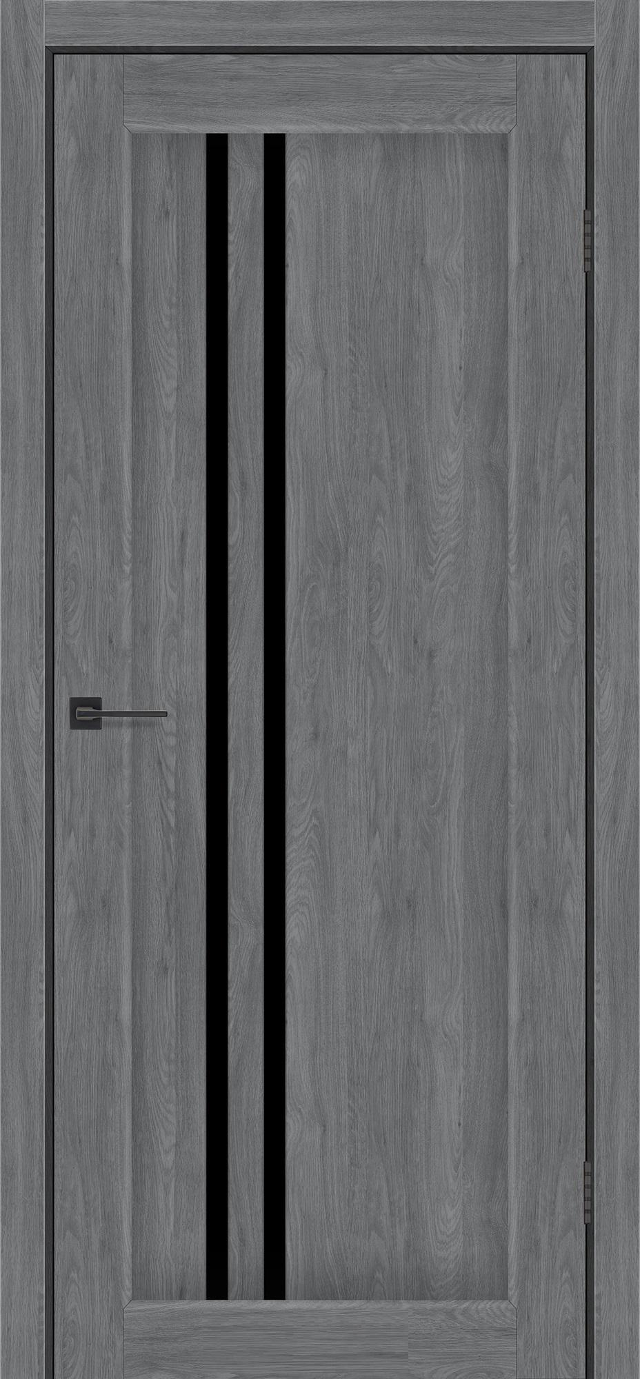 Двері Prague Бук PVC зі склом 2000х700 мм Чорний/Графітовий