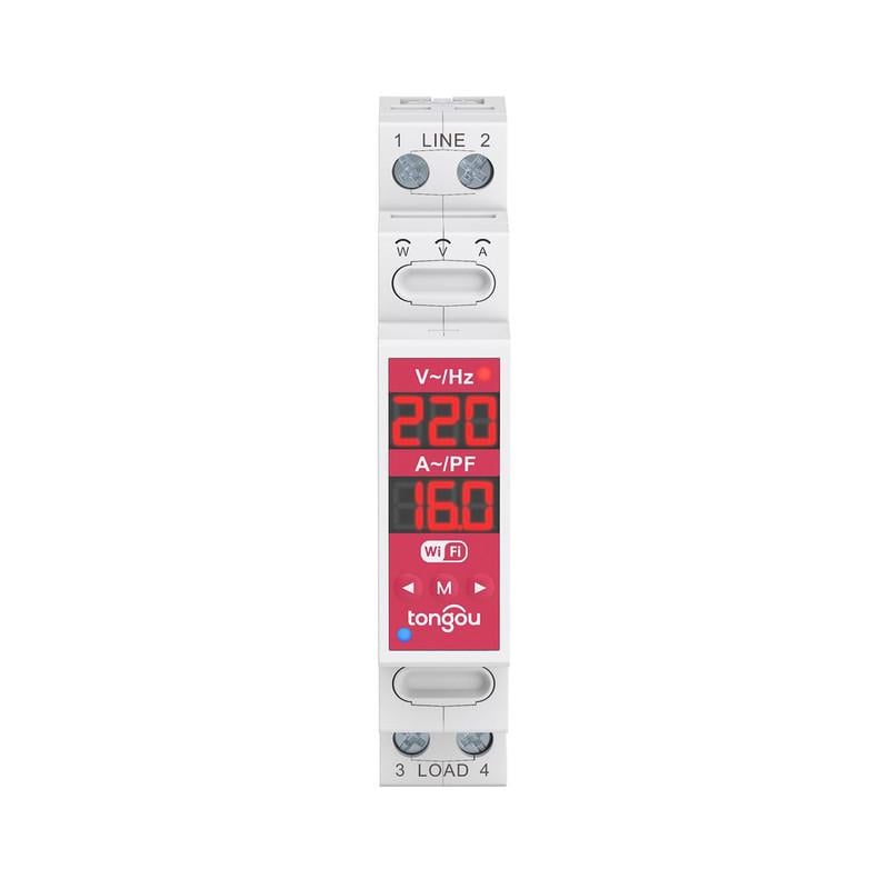 Умный WiFi выключатель Tongou с полной защитой/счетчиками/таймером 2P 16A 230V Smart Life/Tuya (TOVMT-216JWTMA)