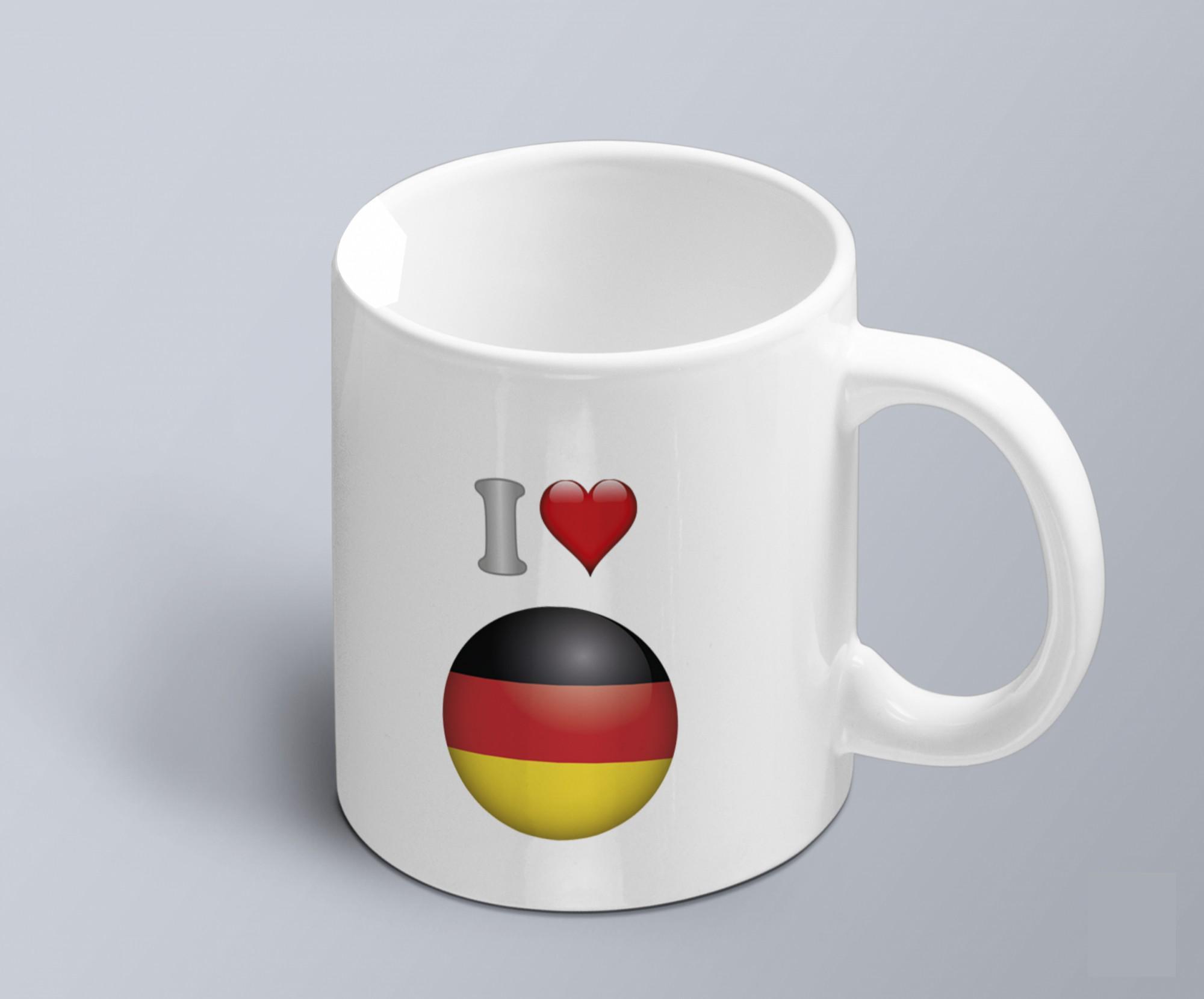 Чашка с принтом я люблю Германию с изображением флага (02010109018)