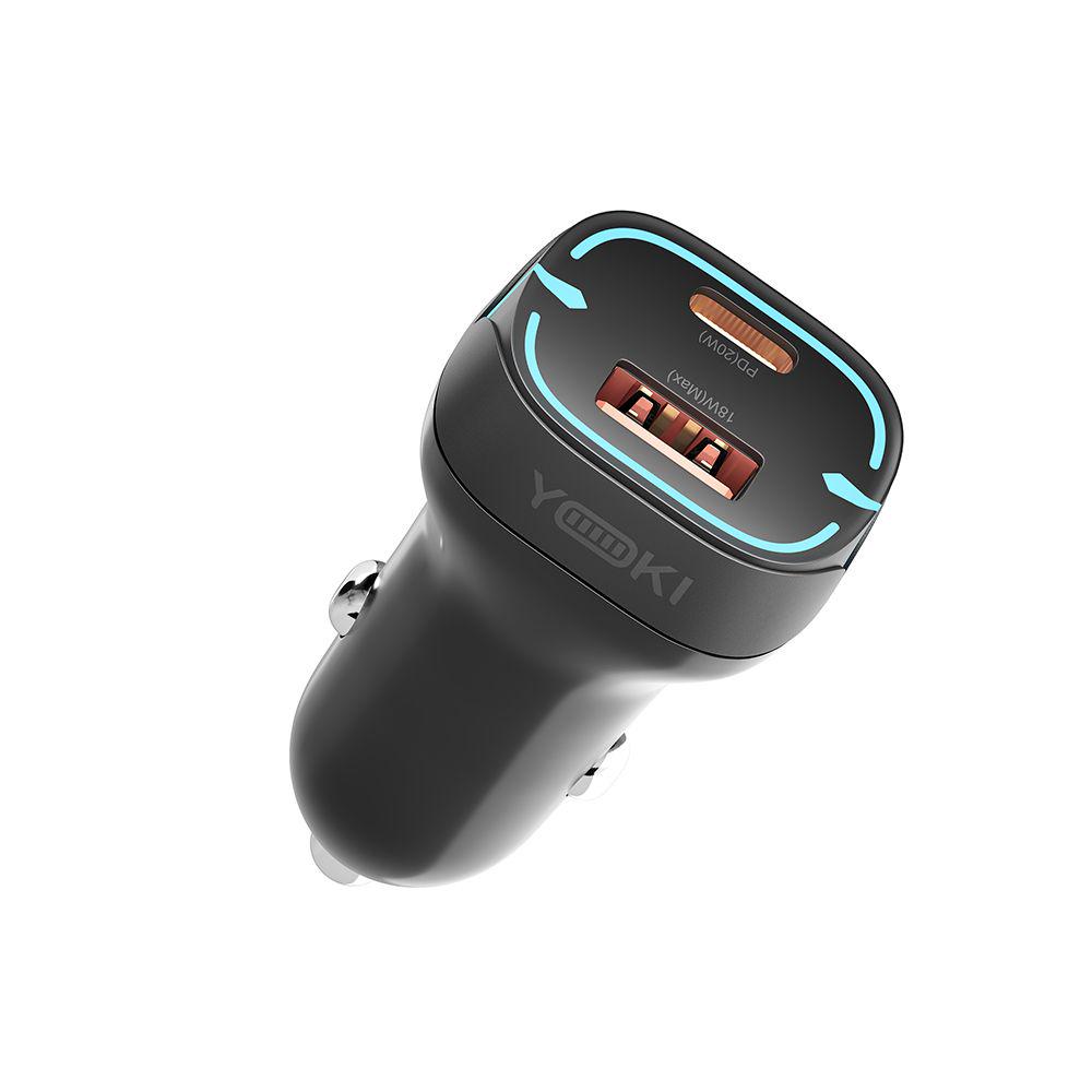 Зарядний пристрій автомобільний Yoki Led Series YK-C20 PD/QC 20W (27678586)