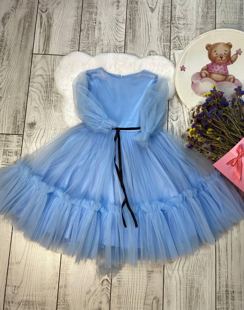 Платье праздничное для девочки 116 см Голубой (2229152300) - фото 2
